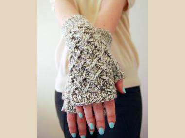 Au Lait Fingerless Gloves by YesJess