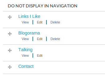 Do not display in navigation