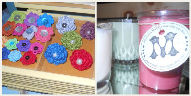 Crocheted flower accessories by Muggy Tuesday