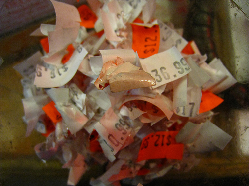 price tags in a ball