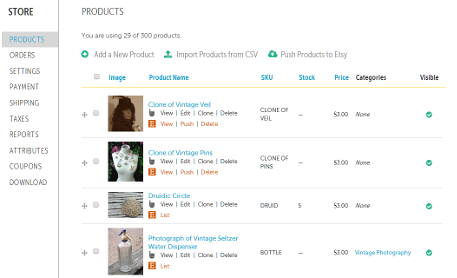Products in the IndieMade Dashboard