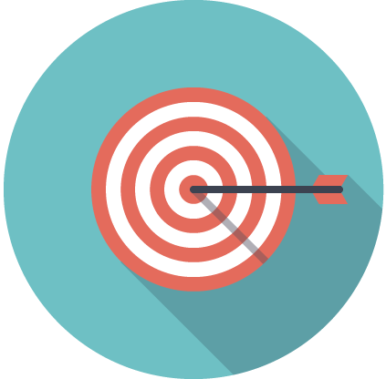 Arrow in the center of the target