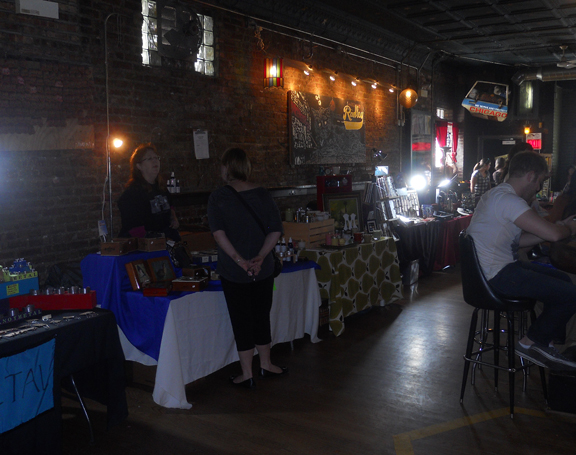 Many crafters do well at shows, like Handmade Market, in funky, dimly lit bars.