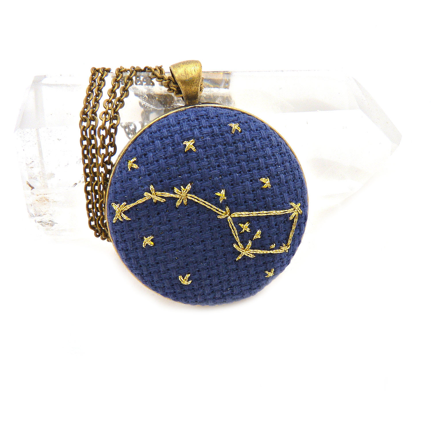 Zelma Rose Big Dipper Cross Stitch Necklace