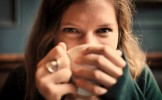 Woman with coffee cup