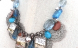 Robin's egg blue beaded necklace