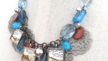Robin's egg blue beaded necklace